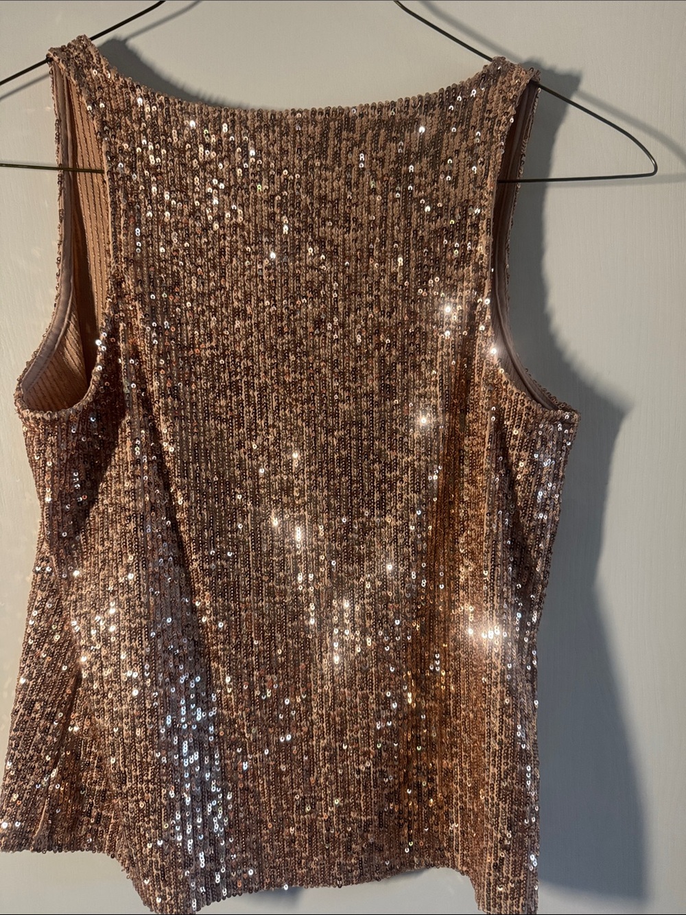 Express Rose Gold Sequin Tank Top - Picture 5 of 5